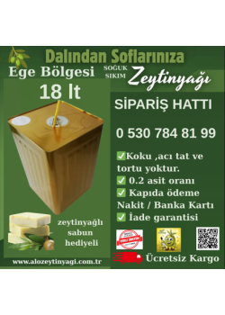 18 LİTRELİK AYVALIK NATÜREL SIZMA SOĞUK SIKIM ZEYTİNYAĞI