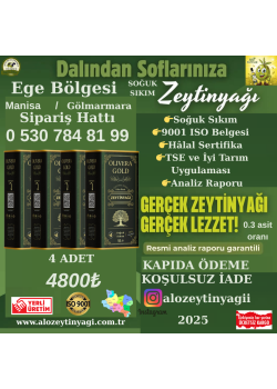 4 ADET 5 LİTRELİK OLIVERA GOLD ZEYTİNYAĞI