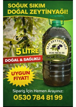5 Litrelik Pet Şişede Soğuk Sıkım Zeytinyağı