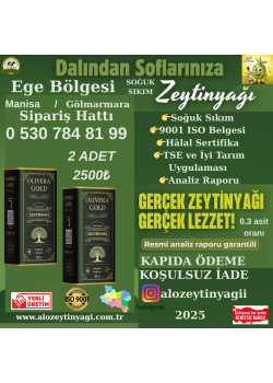 2 ADET 5 LİTRELİK OLIVERA GOLD ZEYTİNYAĞI 