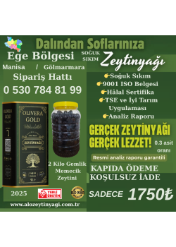 5 LİTRELİK OLIVERA GOLD ZEYTİNYAĞI İLE 2 KG MEMECİK ZEYTİNİ 